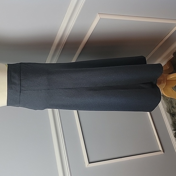 TALBOTS Italian Flannel Charcoal Gray Faux‎ Wrap Preppy Midi Office Wool Skirt - Picture 4 of 8